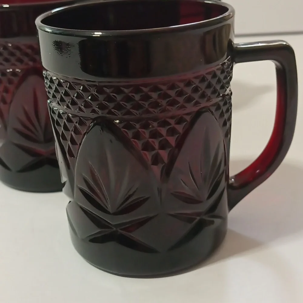 Luminarc Ruby Red Cristal D'Arques Durand Mugs Set Of 3 Ruby Red